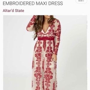 NWT ALTERED STATE NORRIE EMBROIDERED MAXI DRESS SIZE SMALL